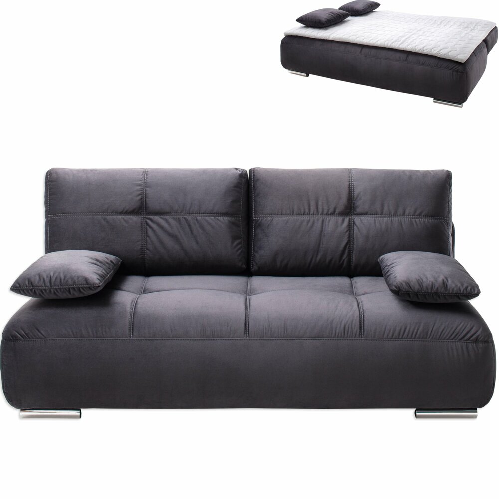 Boxspringsofa anthrazit mit Staukasten Schlafsofas Sofas
