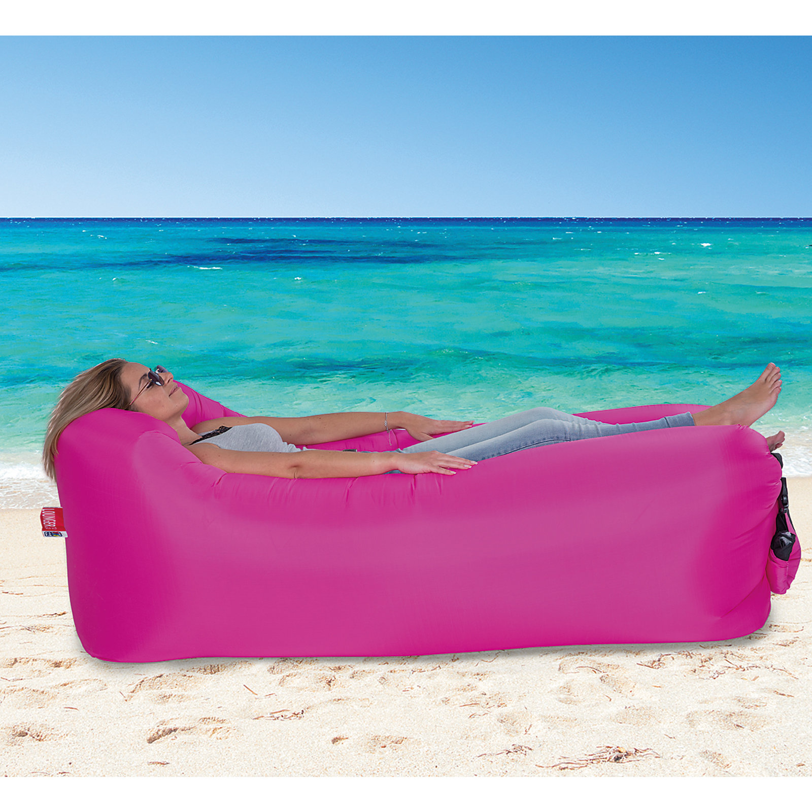 Luftsofa - grün - mit Tragetasche