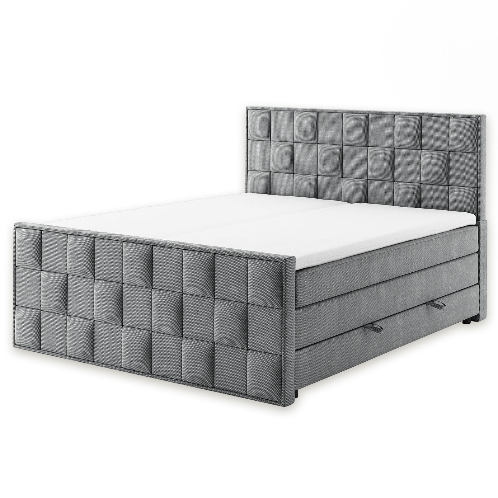 Boxspringbett - silber - H3 - 160x200 cm