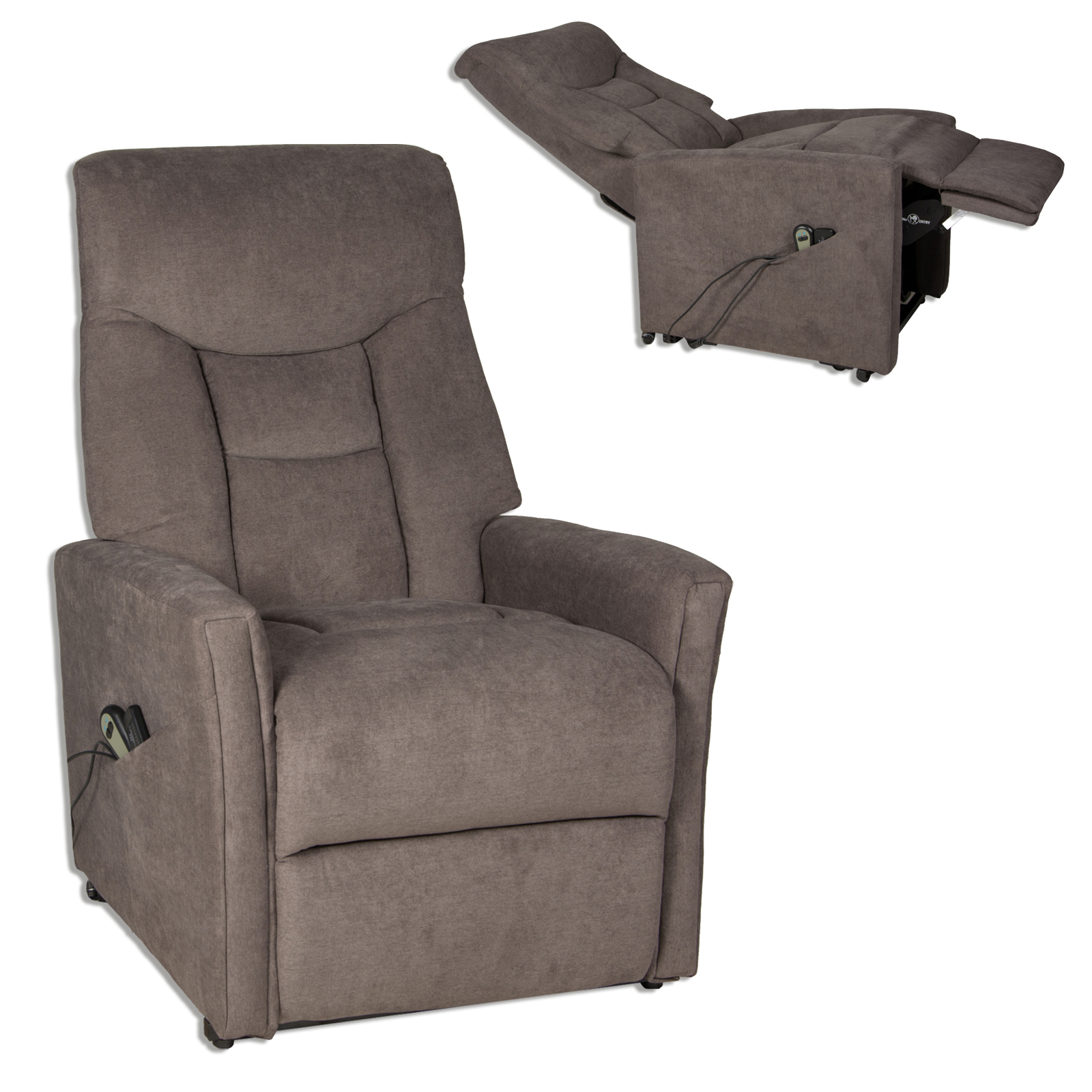 TV-Sessel - braun - mit Motor und Massagefunktion