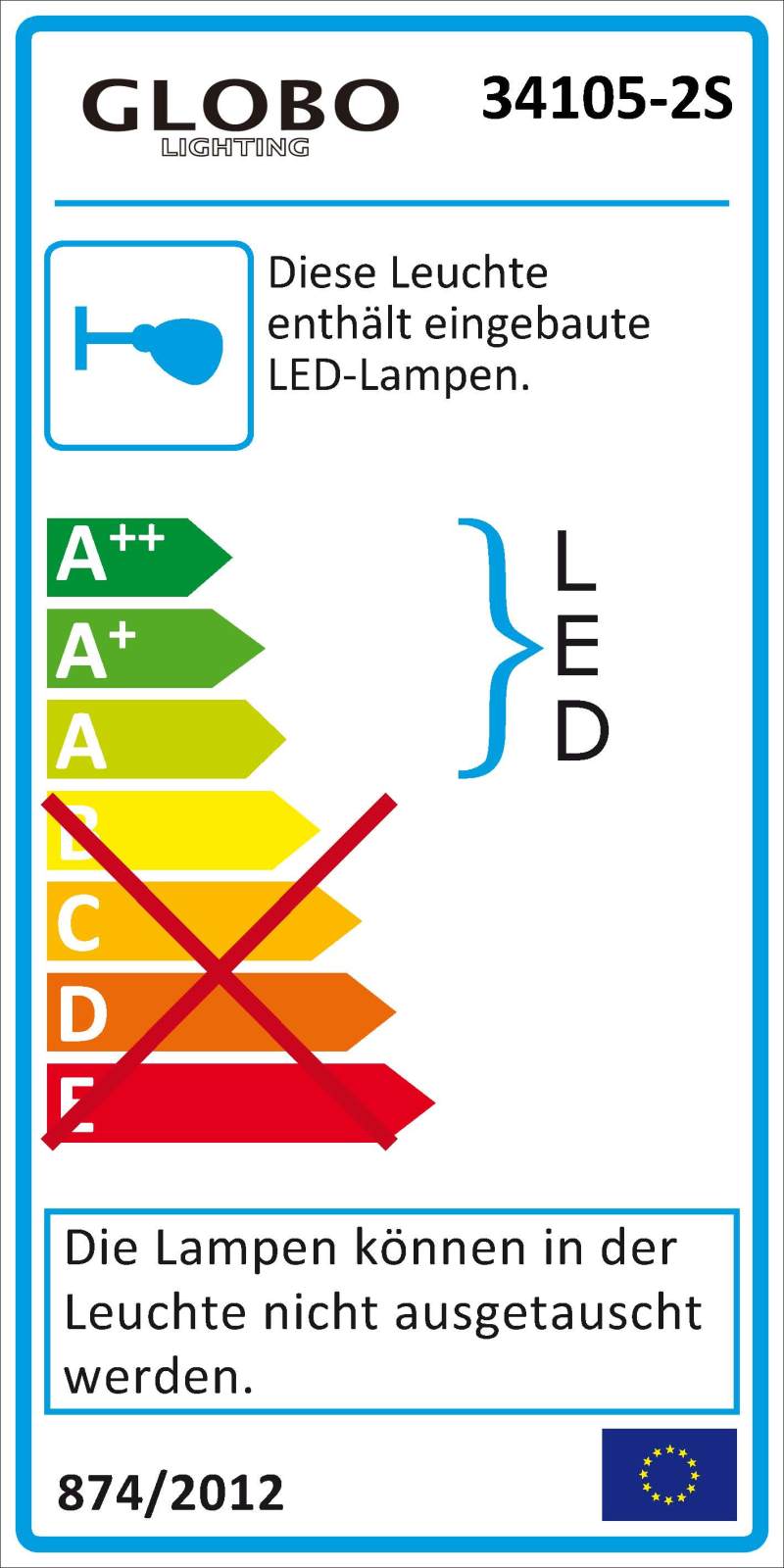 LED-Außenleuchte - silber - 2-flammig
