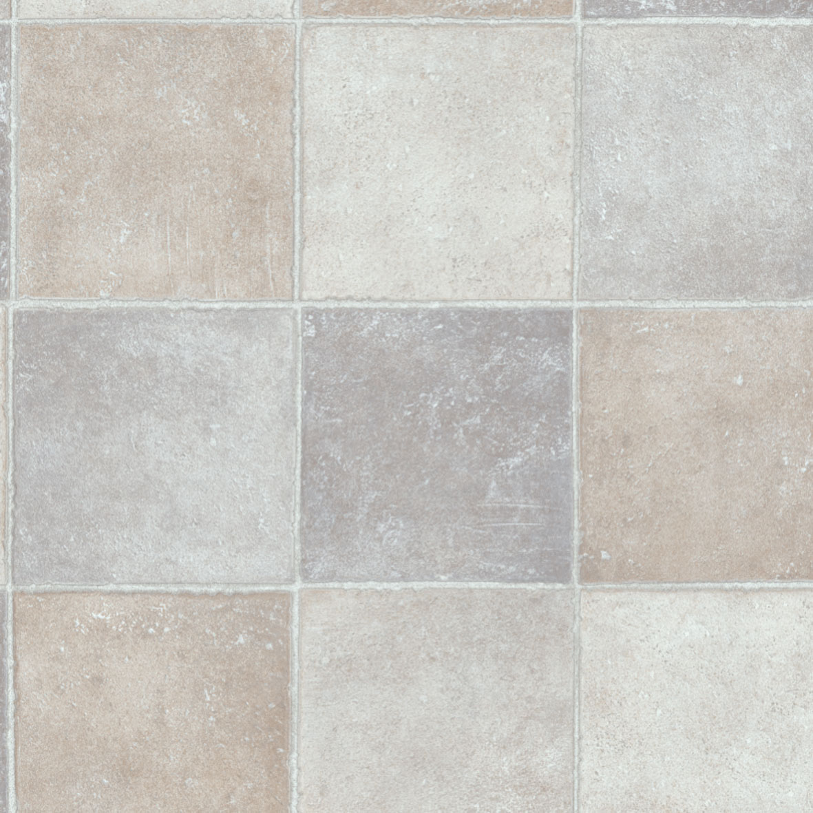 PVC-Bodenbelag - Fliese grau-beige - 2 Meter breit | Online bei ROLLER