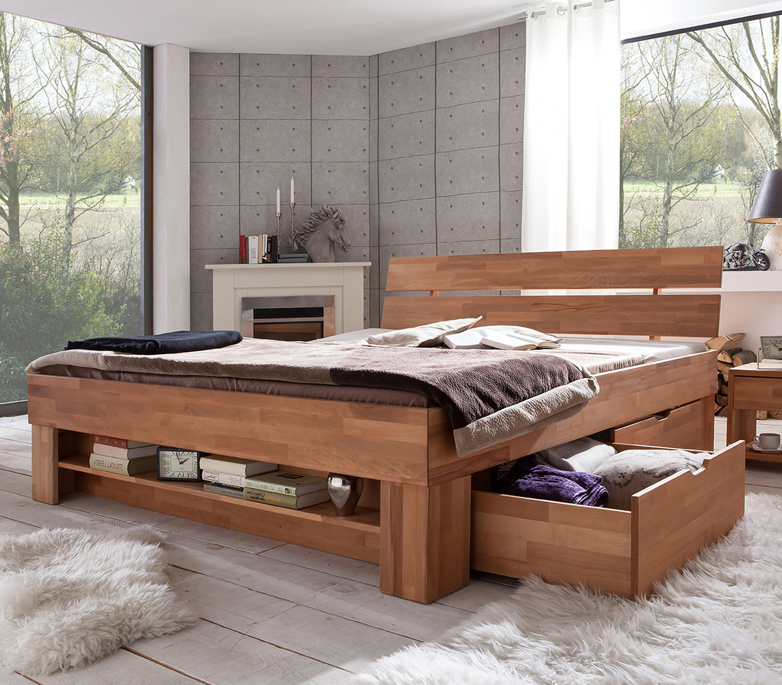 Futonbett - Kernbuche massiv - 180x200 cm
