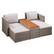 6-teiliges Gardiola Lounge-Modulset CARAVELA - grau - Akazie