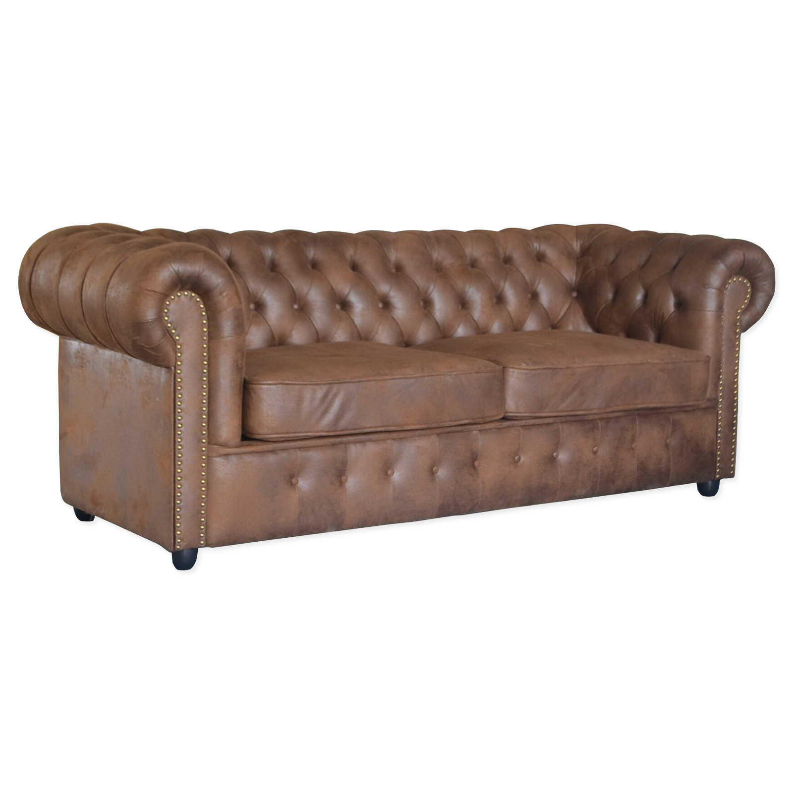 2,5-Sitzer Big-Sofa - braun - Vintage - Microfaser