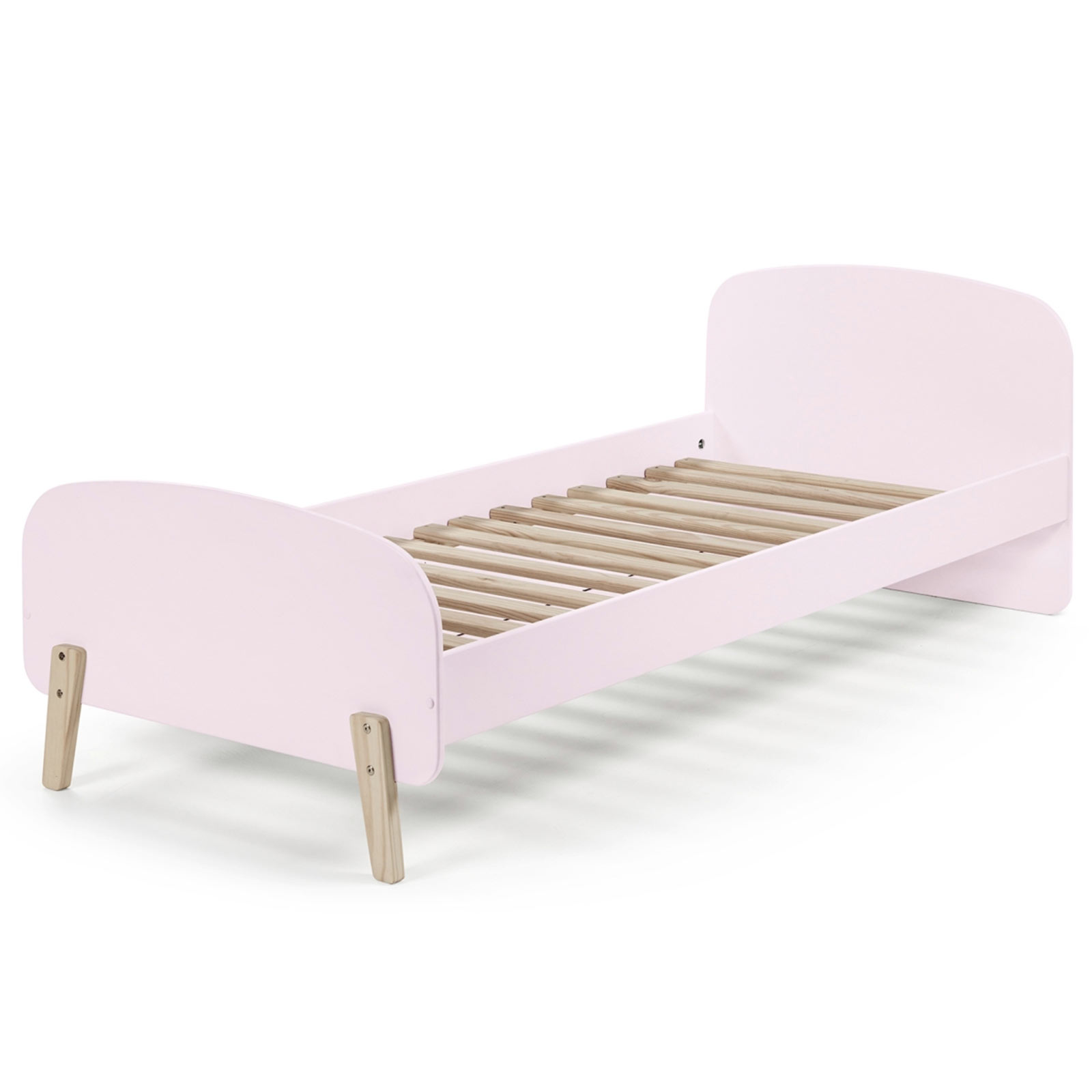 Einzelbett KIDDY - rosa-Kiefer massiv - 90x200 cm