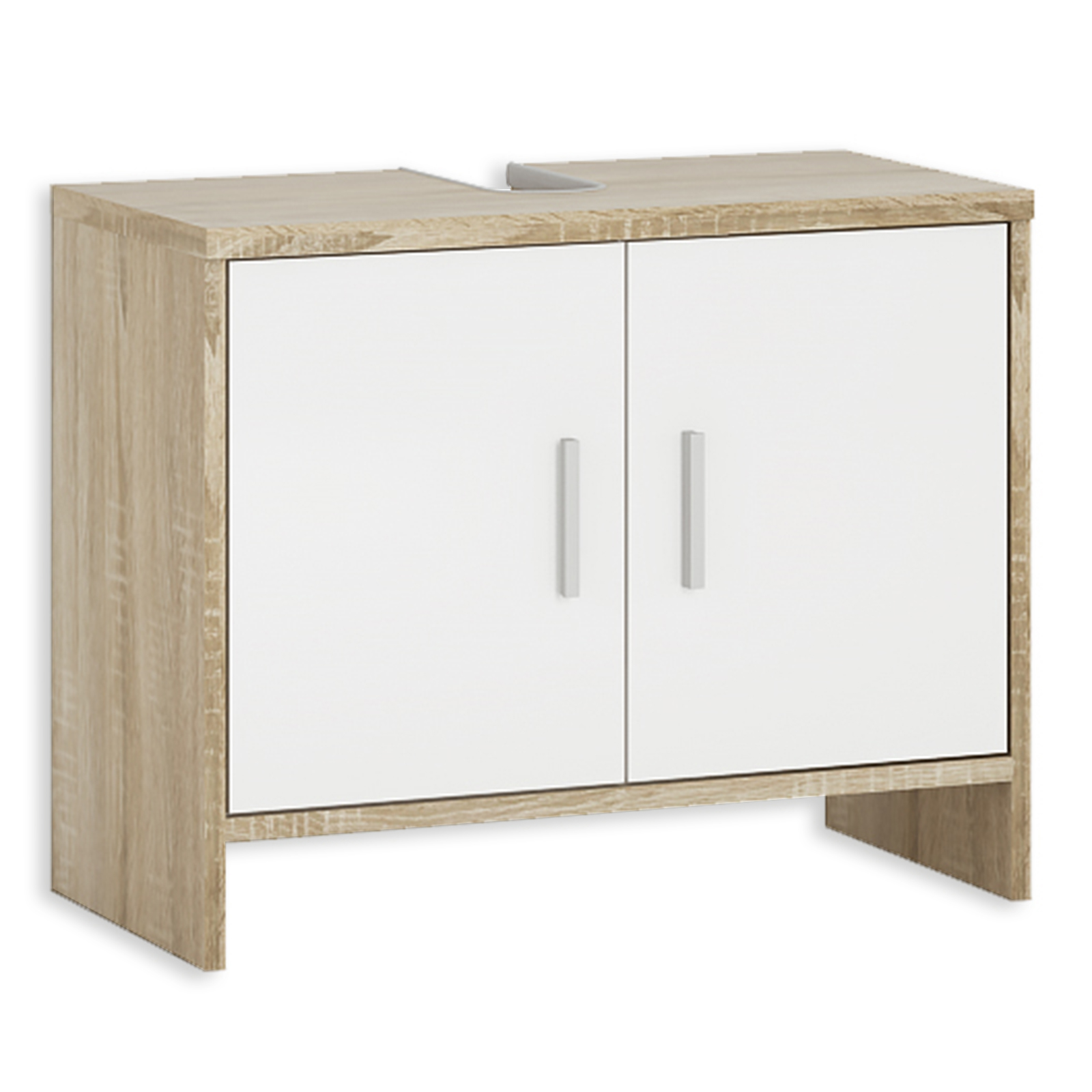 Waschbeckenunterschrank - weiß-Sonoma Eiche - 65 cm breit