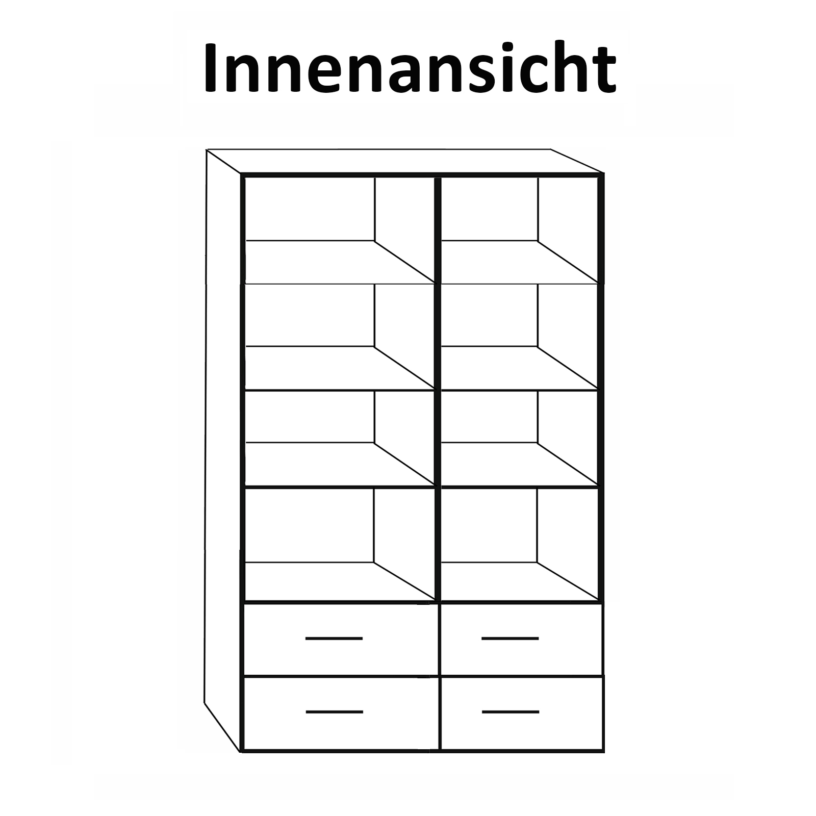 Vitrine - Kernbuche Massivholz - 110 cm