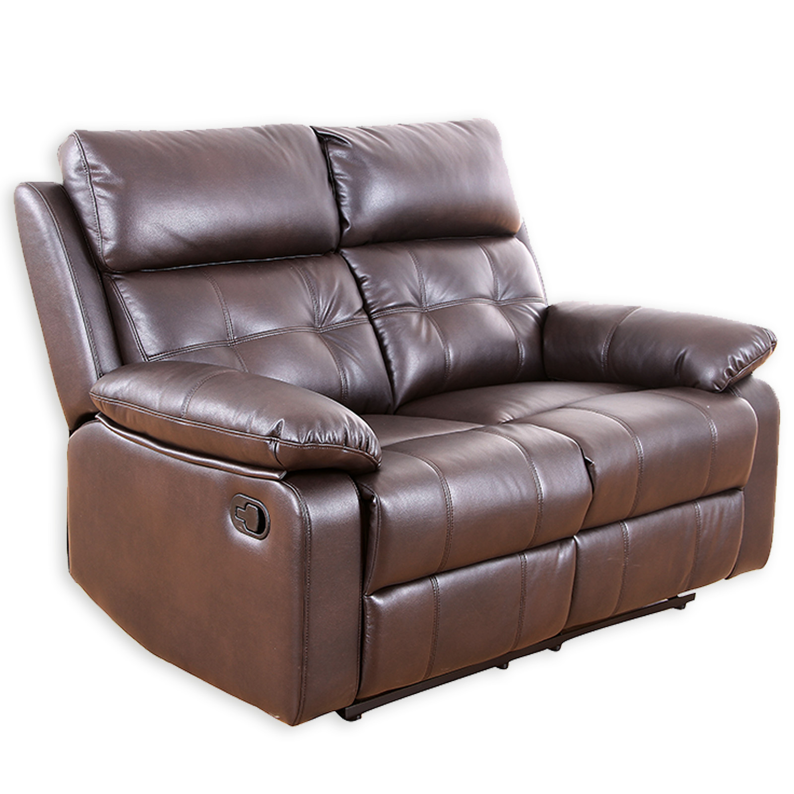 2-Sitzer Sofa - dunkelbraun - Kunstleder - Relaxfunktion