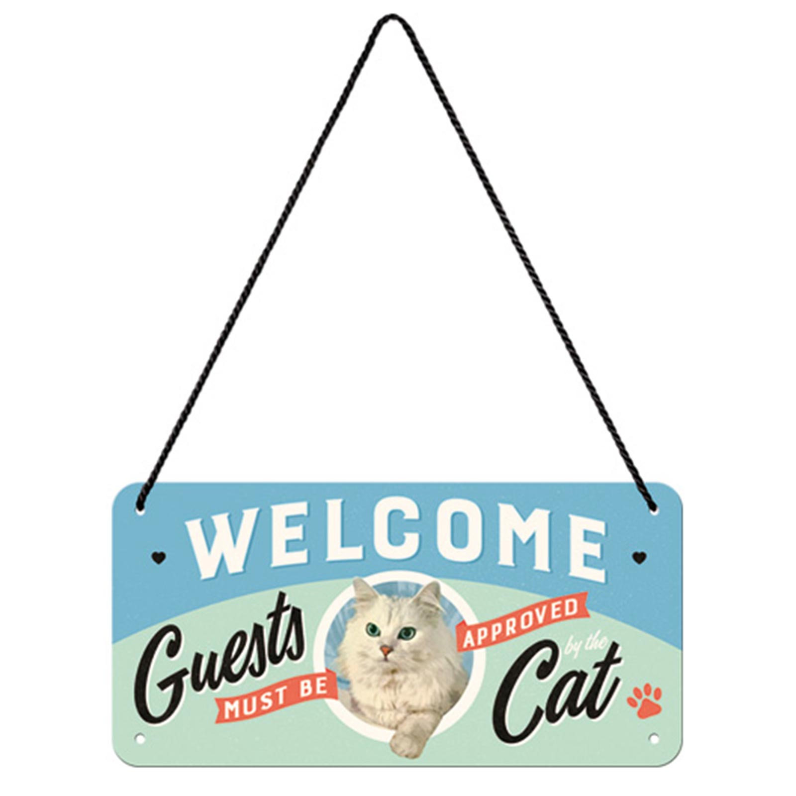 Vintage Hängeschild - Welcome Cat - 20x10 cm