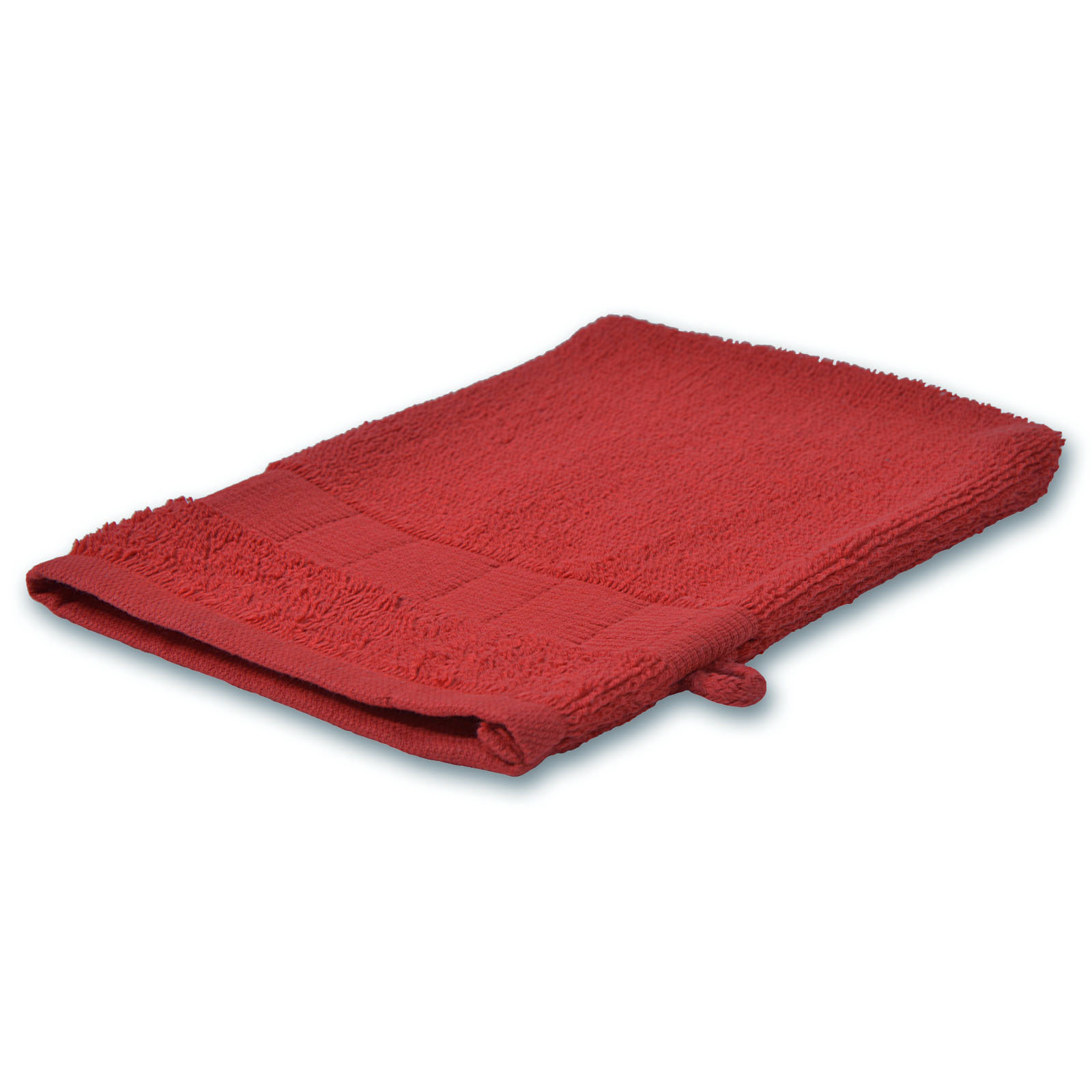 Waschhandschuh - dunkelrot - Baumwolle - 15x21 cm