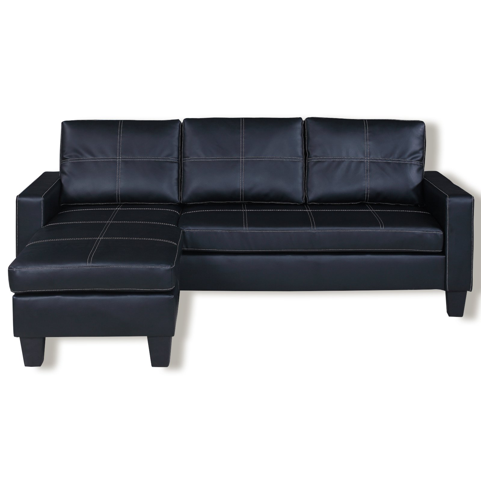 Ecksofa schwarz Kunstleder Ecksofas LForm Sofas & Couches