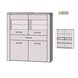 Highboard PORTLAND - Vitrine - Sandeiche - Beleuchtung - 130 cm