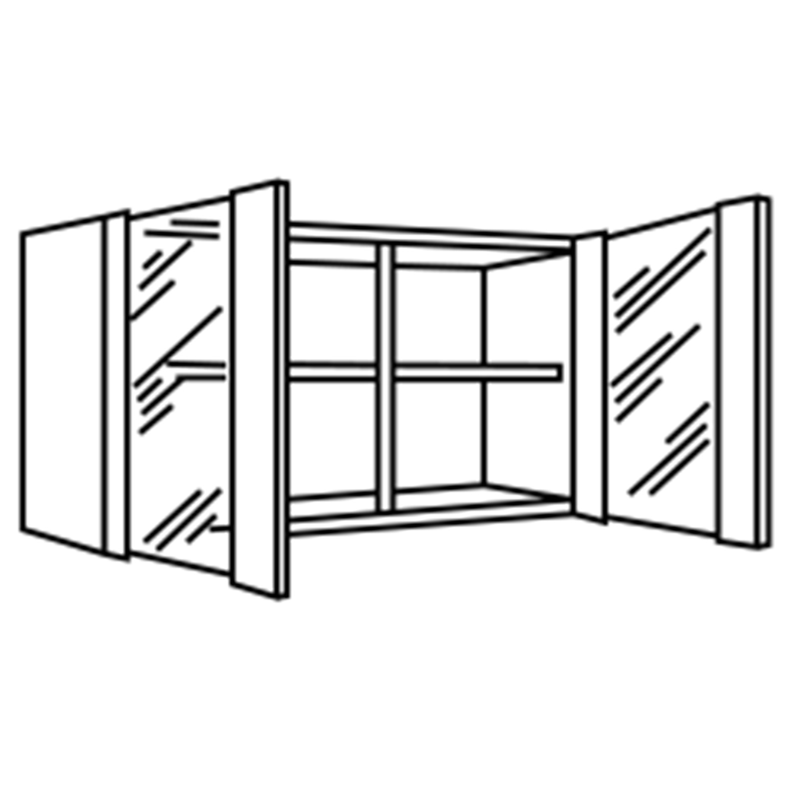 Glashängeschrank - anthrazit-Sonoma Eiche - 100 cm breit