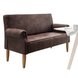 Tischsofa - dunkelbraun - Microfaser Kunstlederoptik