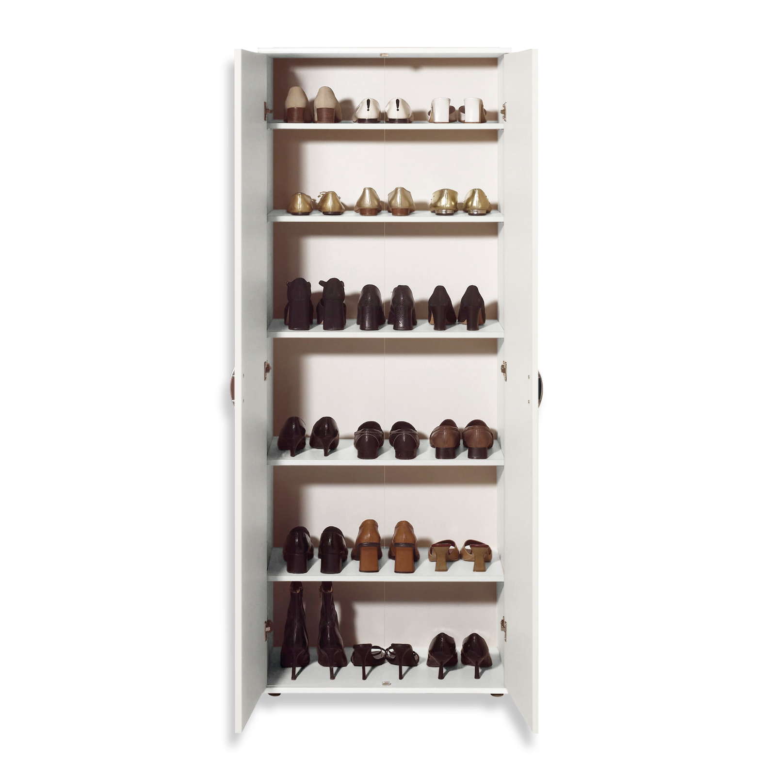 Schuhschrank - weiß - 2-türig - 70 cm breit