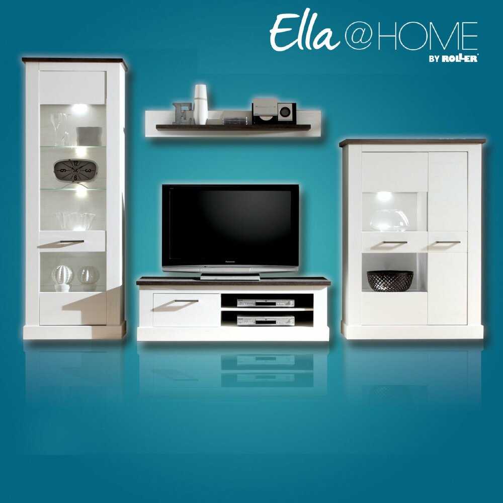 Wohnwand Set Montreal - Pinie weiß-Wenge | Online bei ROLLER kaufen