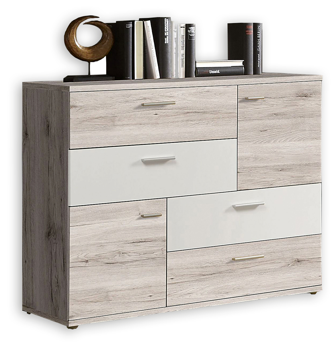 Kommode - Sandeiche-weiß - 125 cm breit