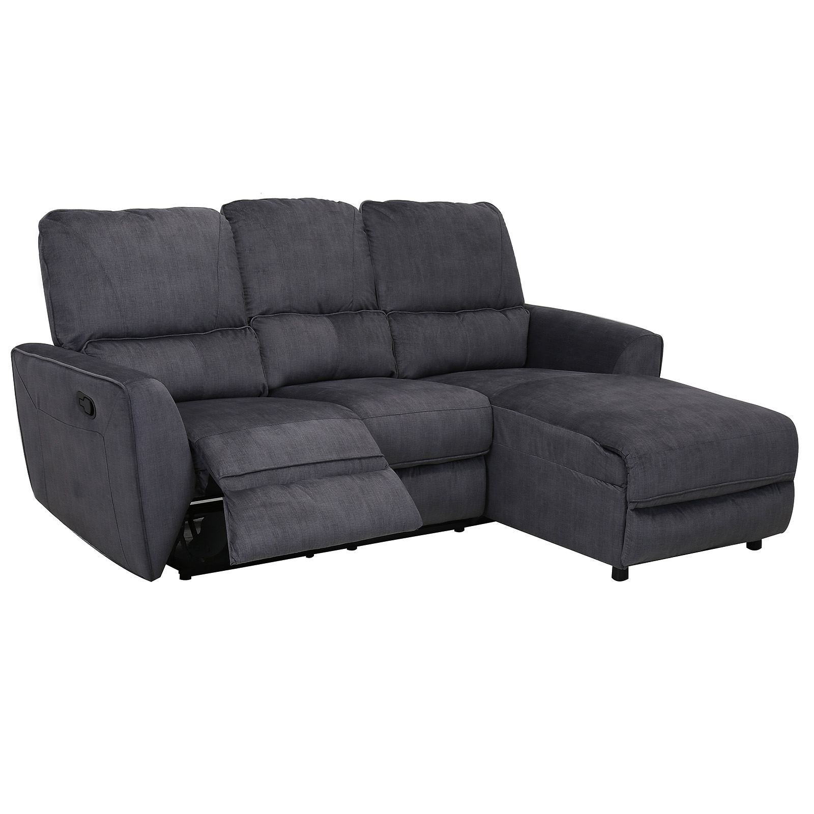 Ecksofa - grau - Microfaser - Relaxfunktion