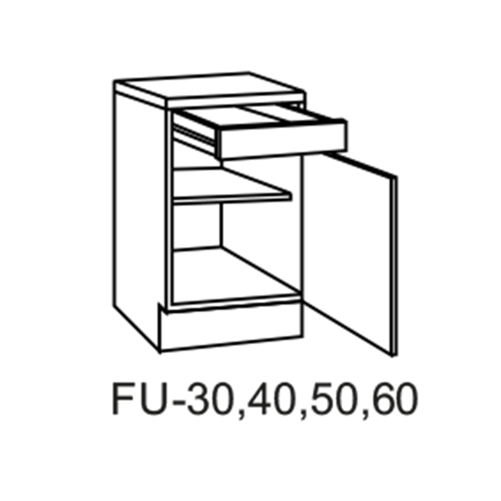 Unterschrank - anthrazit-Sonoma Eiche - 40 cm breit