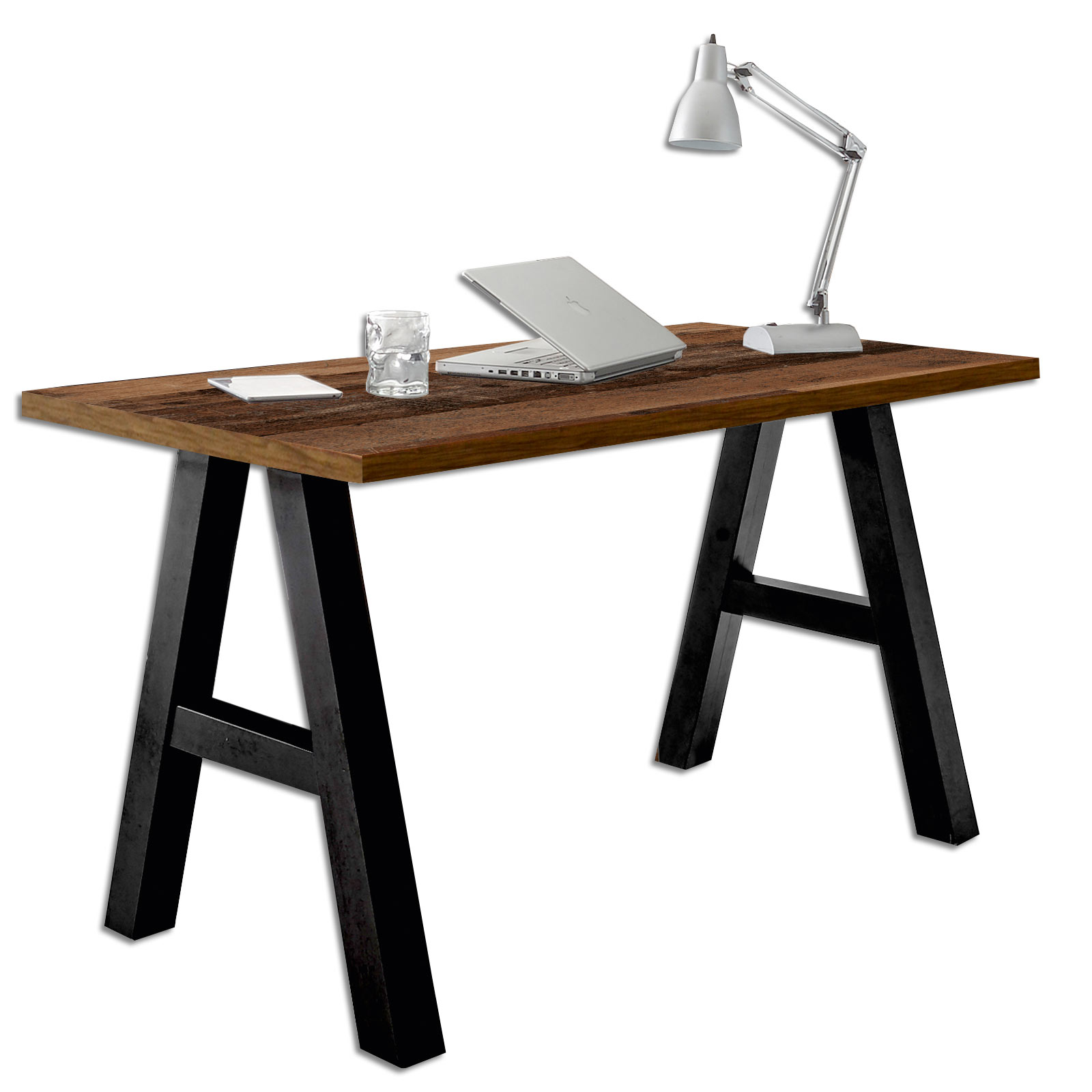 Schreibtisch - Texas Oak-Schwarzstahl - 140 cm
