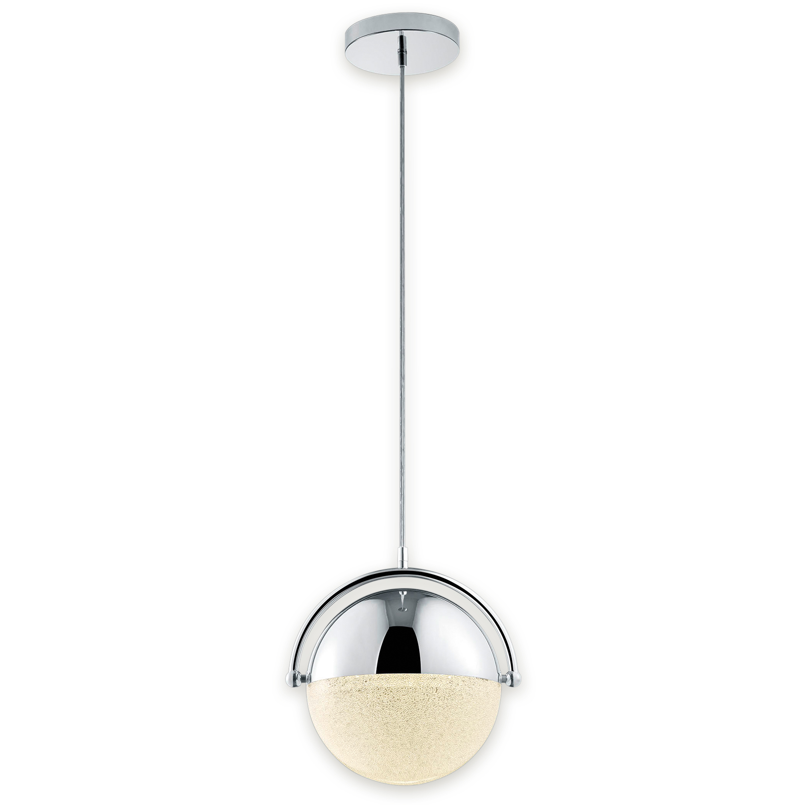 LED-Pendelleuchte - chrom - Glitzereffekt