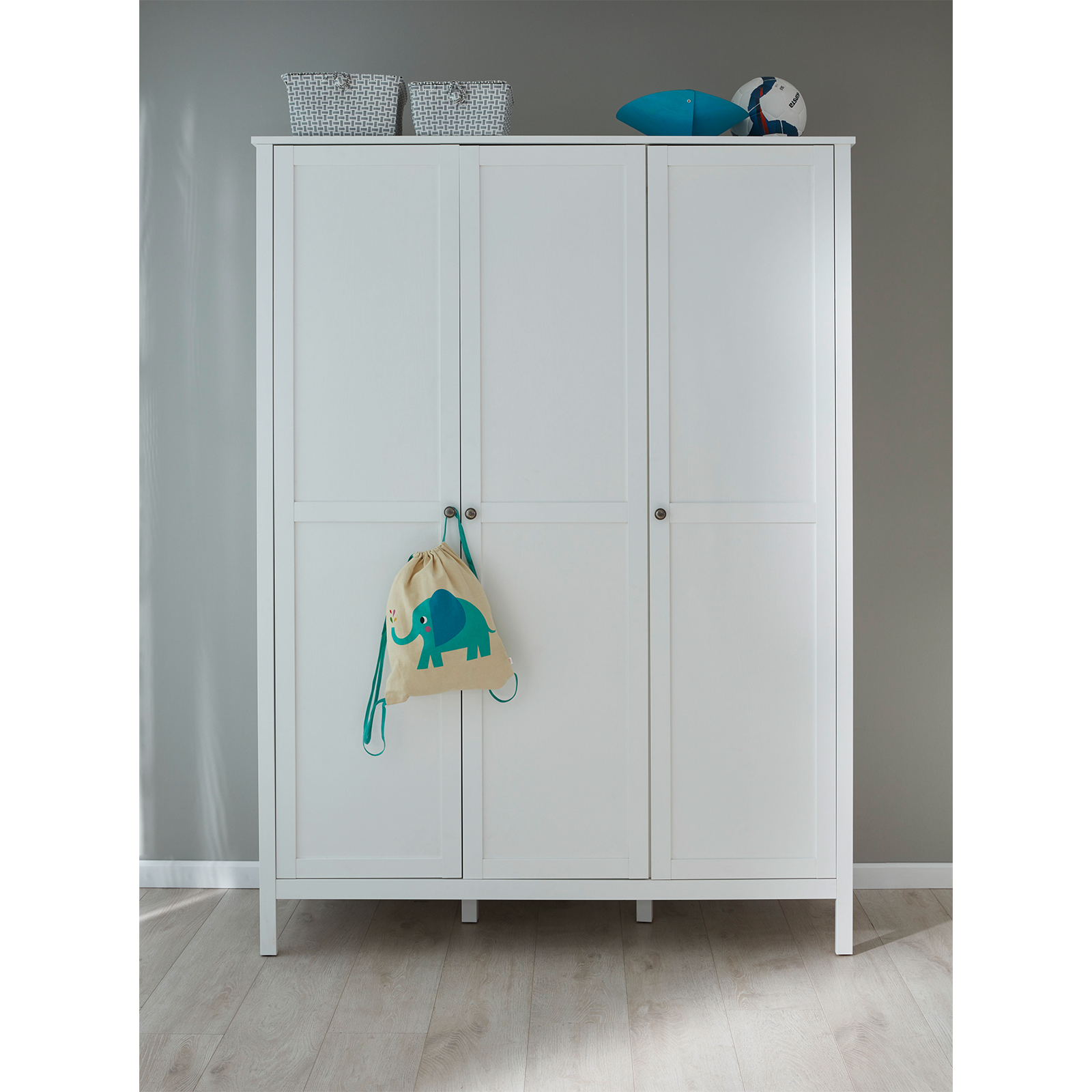 Kleiderschrank - weiß - 141 cm breit