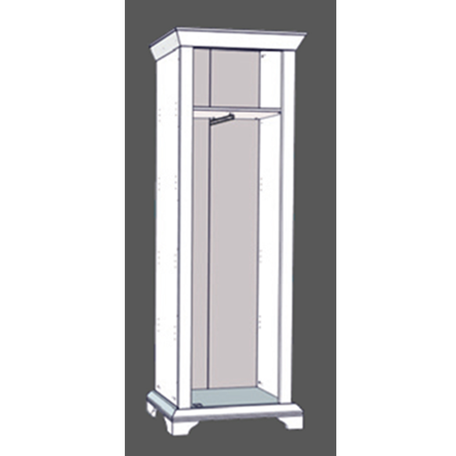 Garderobenschrank - Pinie weiß - 73 cm breit