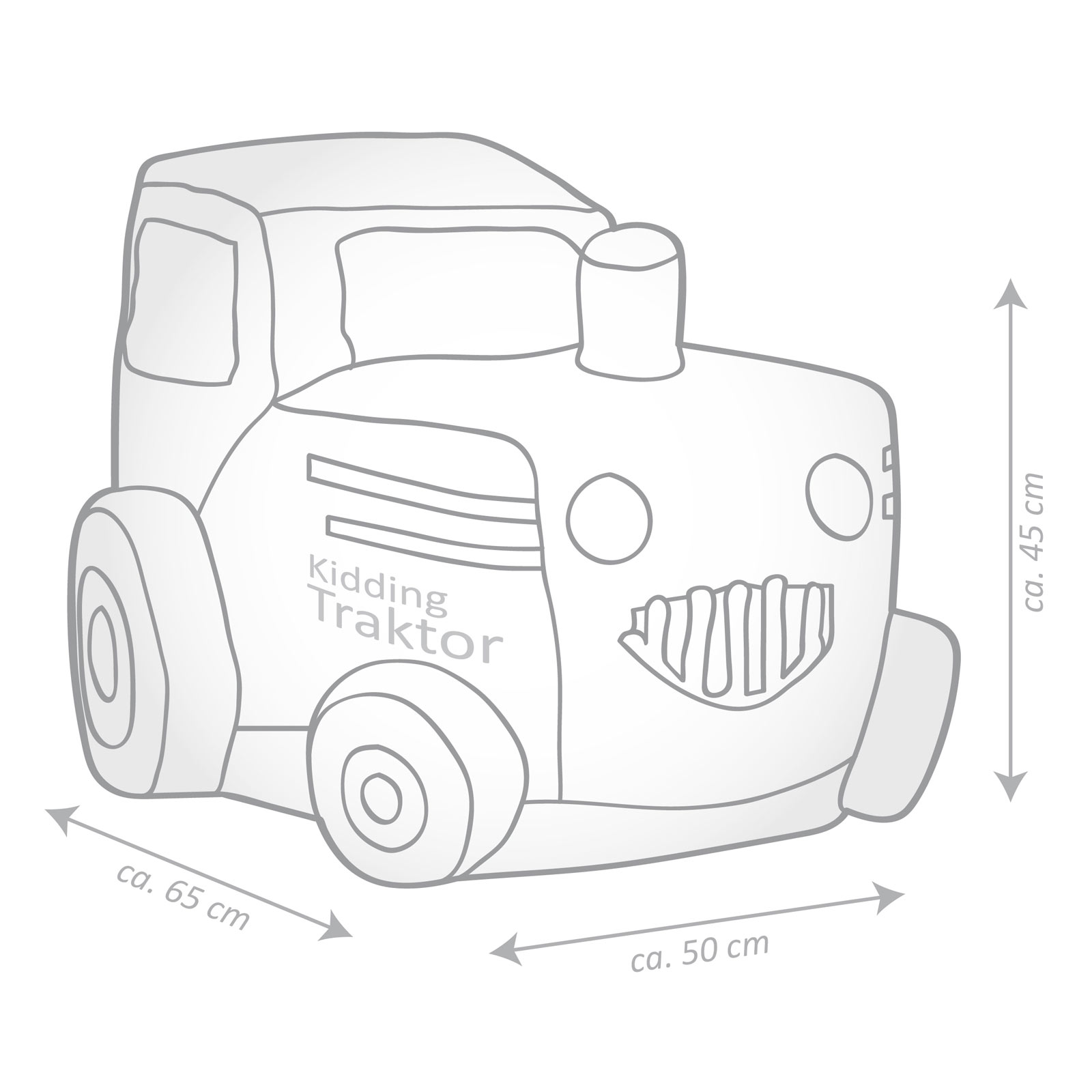 Sitzsack - Traktor - grün - 60x45 cm