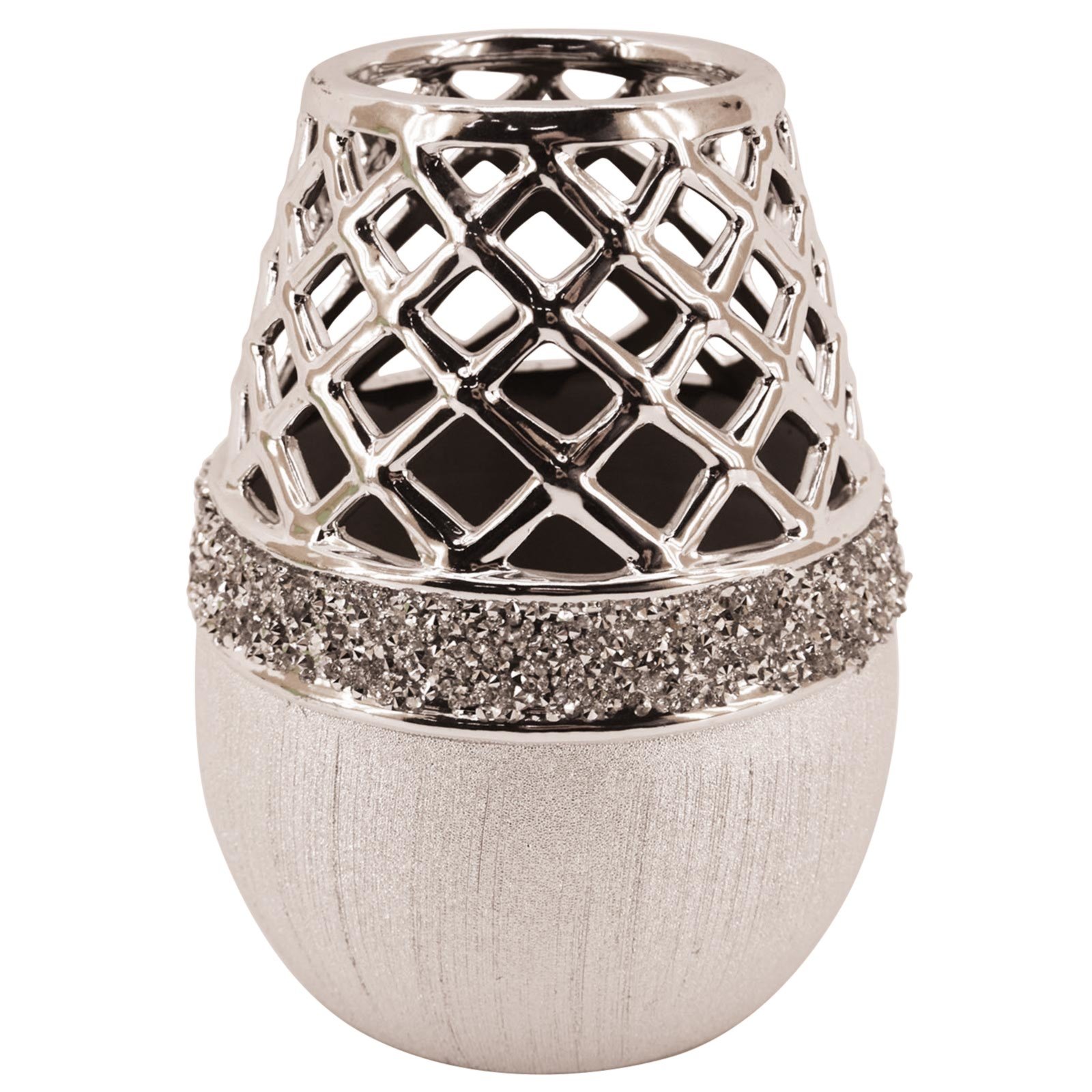 Deko-Vase - silber - 19,5 cm hoch | Online bei ROLLER kaufen Deko-Vase - silber - 19,5 cm hoch | Online bei ROLLER kaufen
