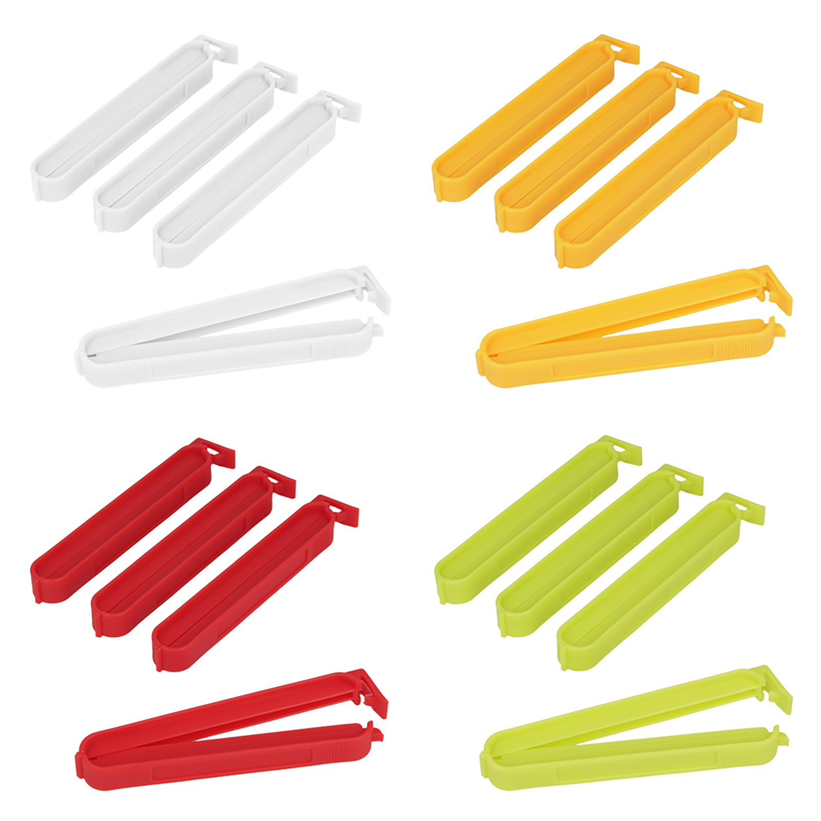 4-teiliges Set Verschlussklammern - verschiedene Farben - 10 cm