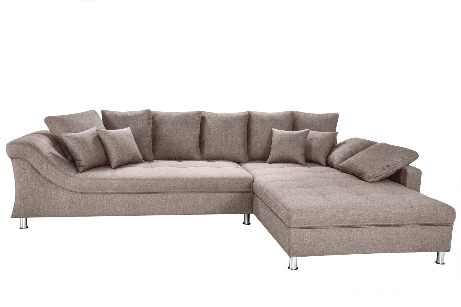Ecksofa - beige - beidseitig montierbar