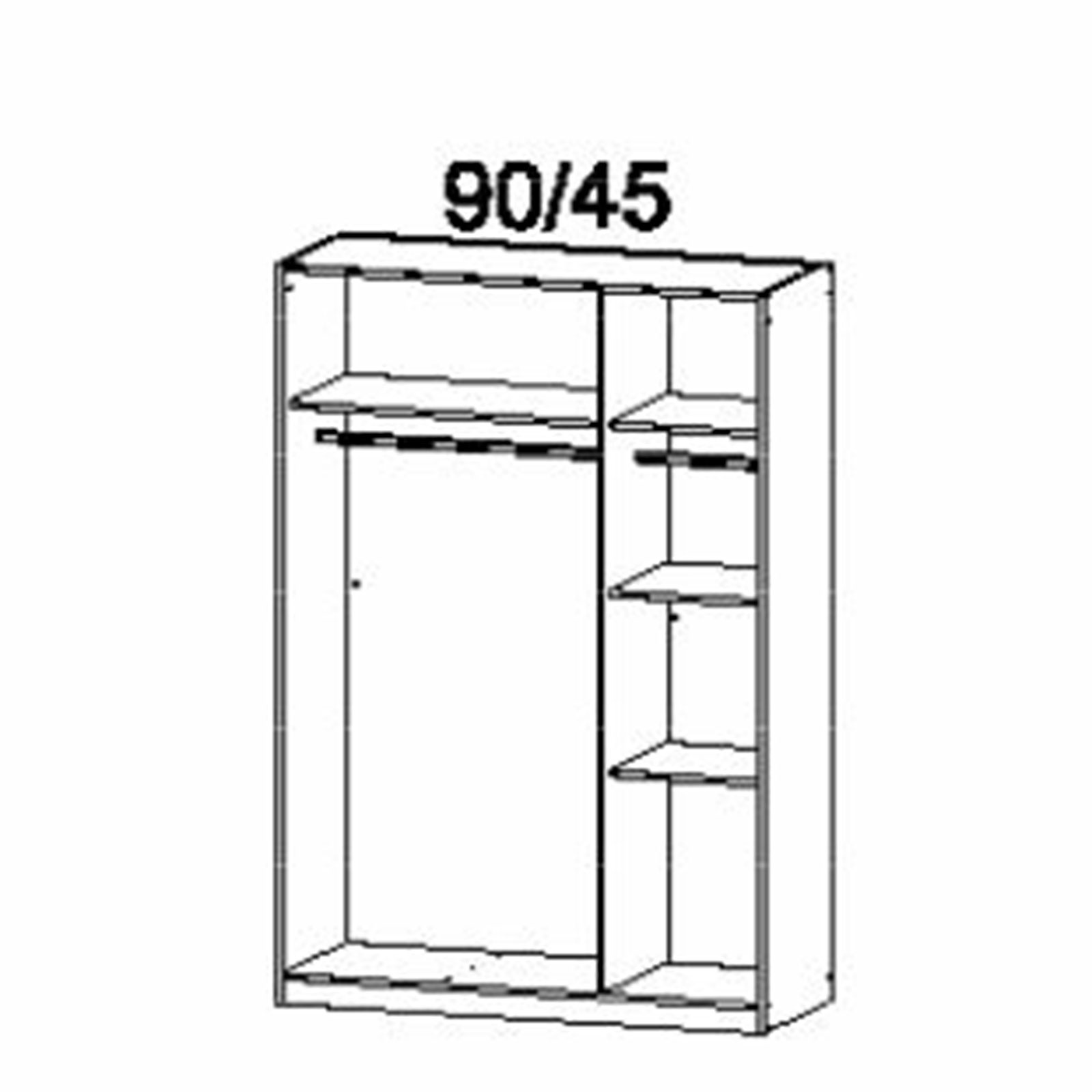 Drehtürenschrank - grau-weiß - 3 Türen
