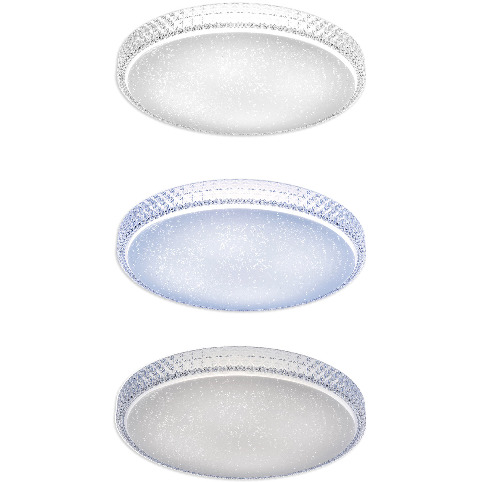 LED-Deckenleuchte - transparent-weiß - 3 Lichtfarben - Ø 60 cm