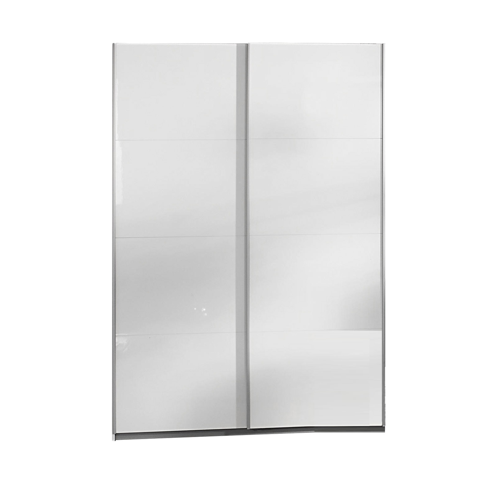 Schwebetürenschrank - weiß Hochglanz - 197 cm hoch