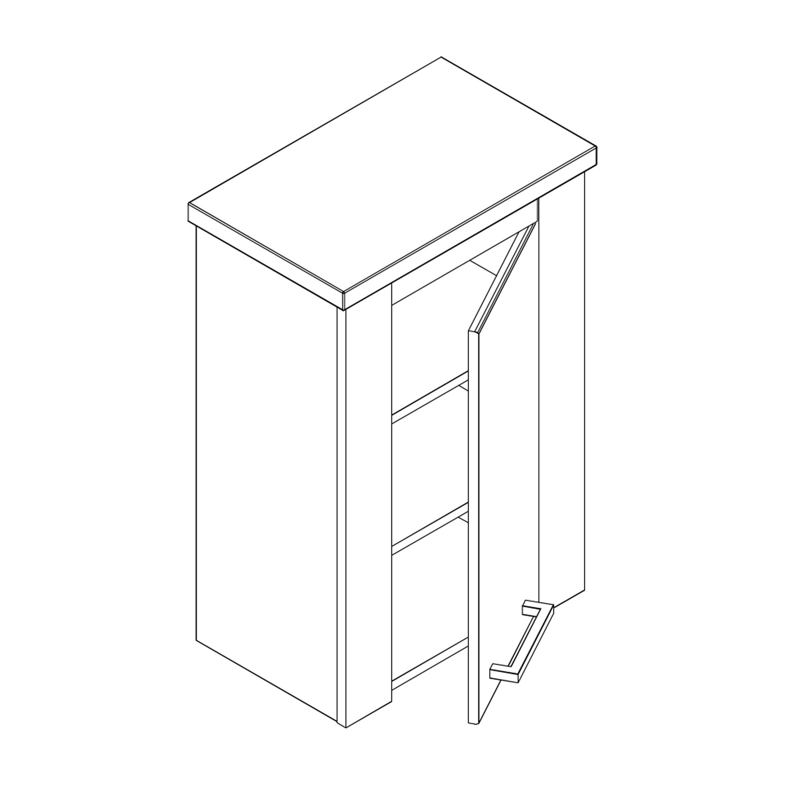 Hängeschrank - Pinie weiß - Touchwood - 50 cm