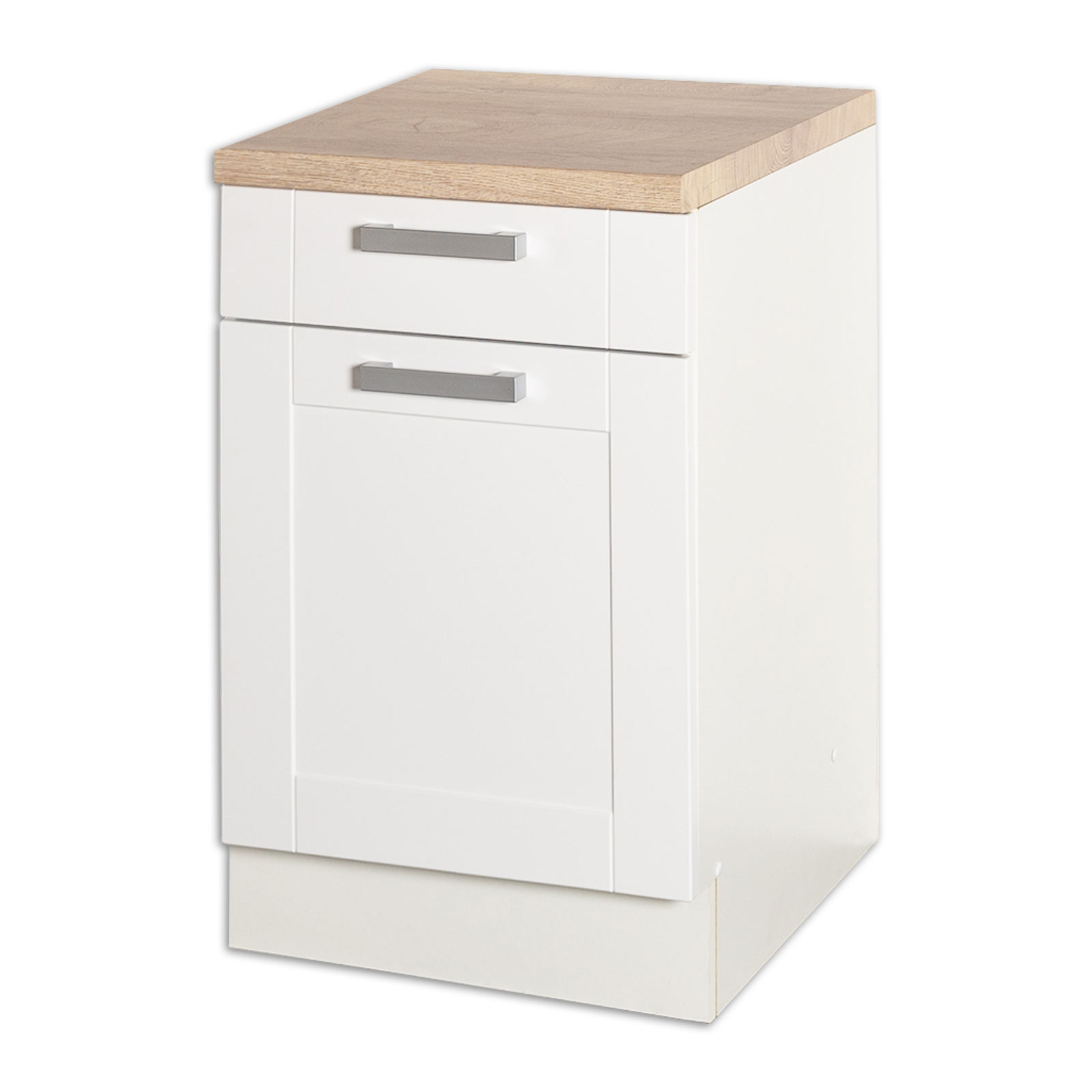 Anrichte - weiß Lacklaminat-Asteiche - 50 cm breit