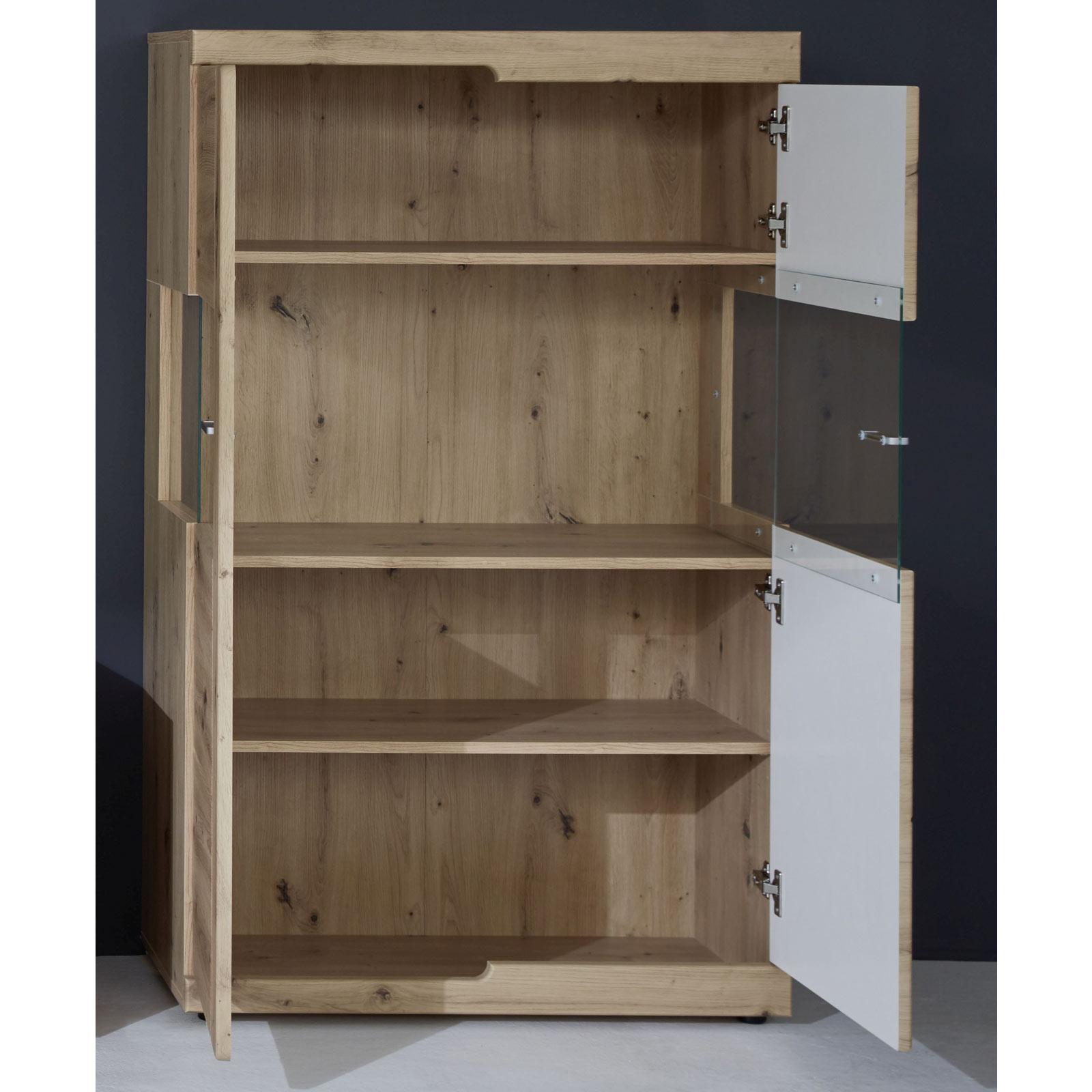 Standvitrine - Artisan Eiche - 136 cm