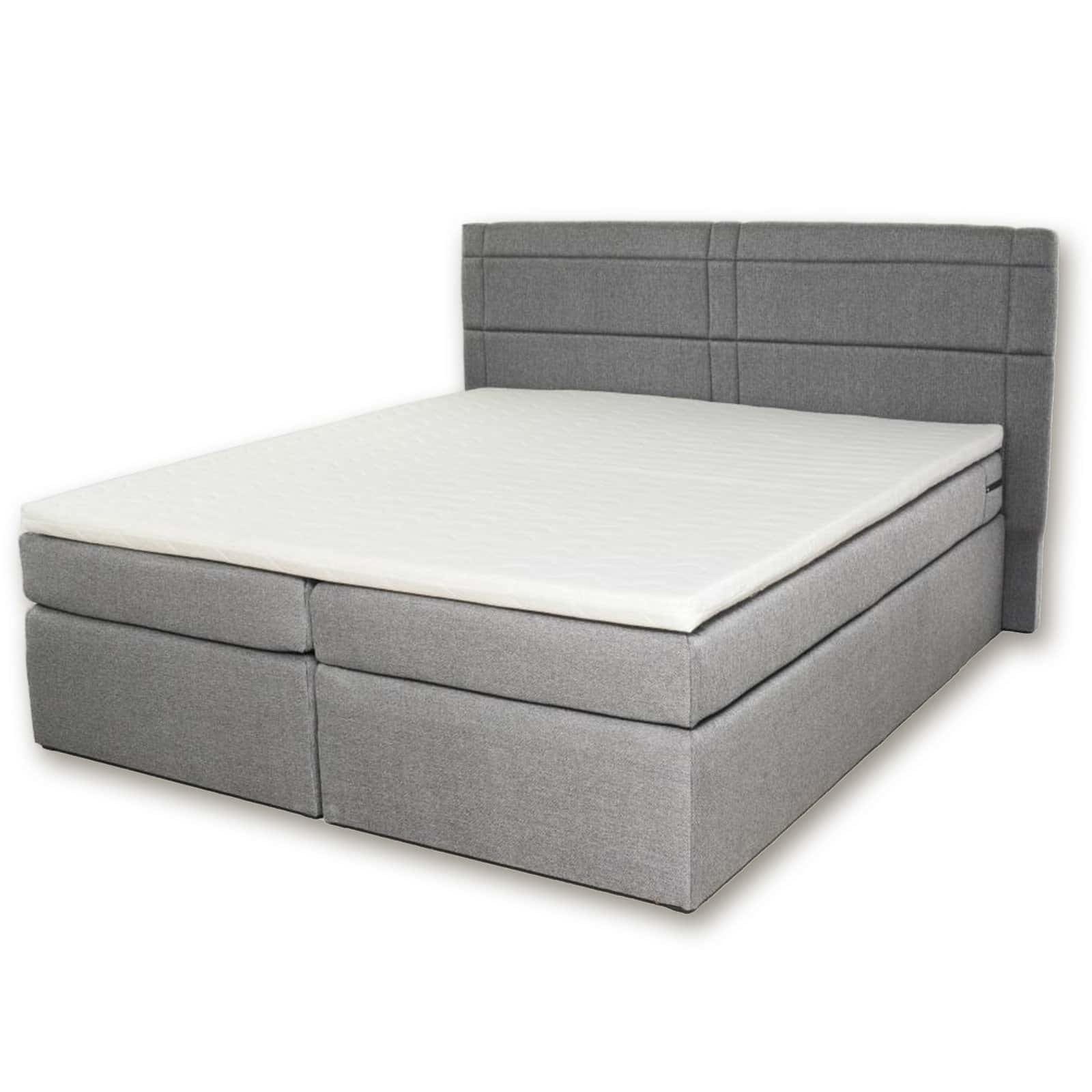 Boxspringbett - hellgrau - H3 - 180x200 cm