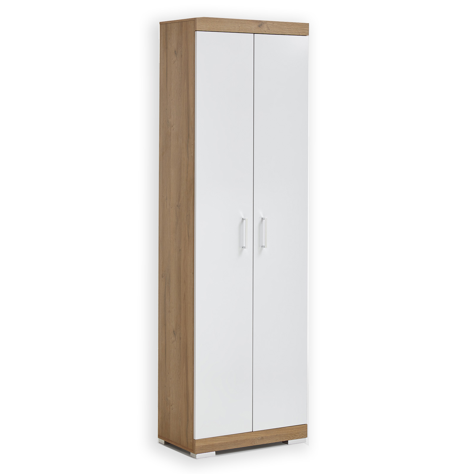 Garderobenhochschrank - Alteiche-weiß - 60 cm breit