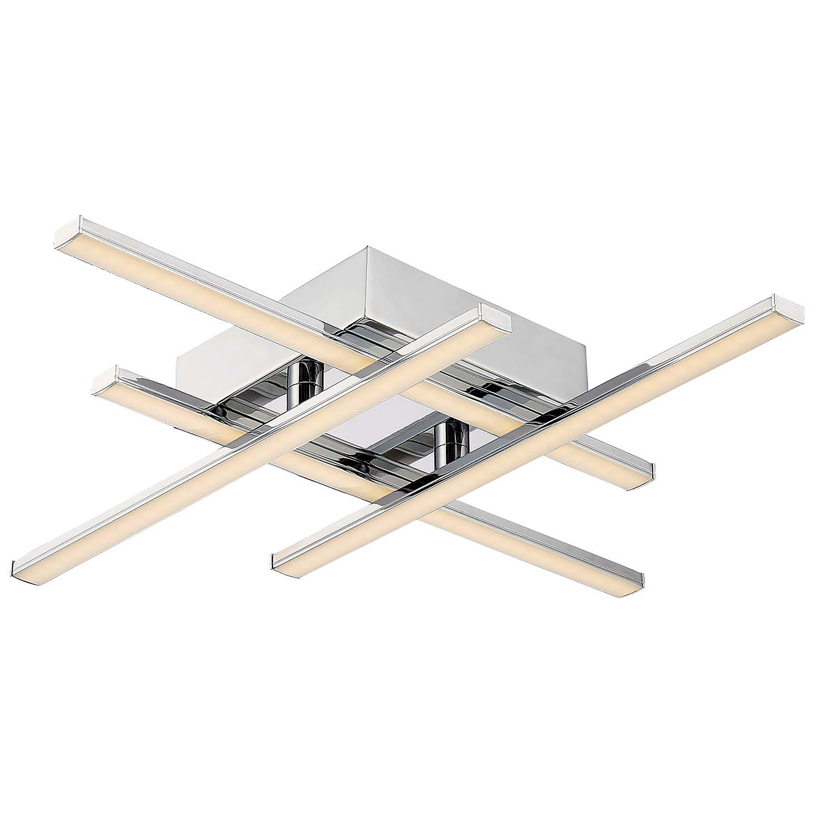 LED-Deckenleuchte - Chrom - warmweiß