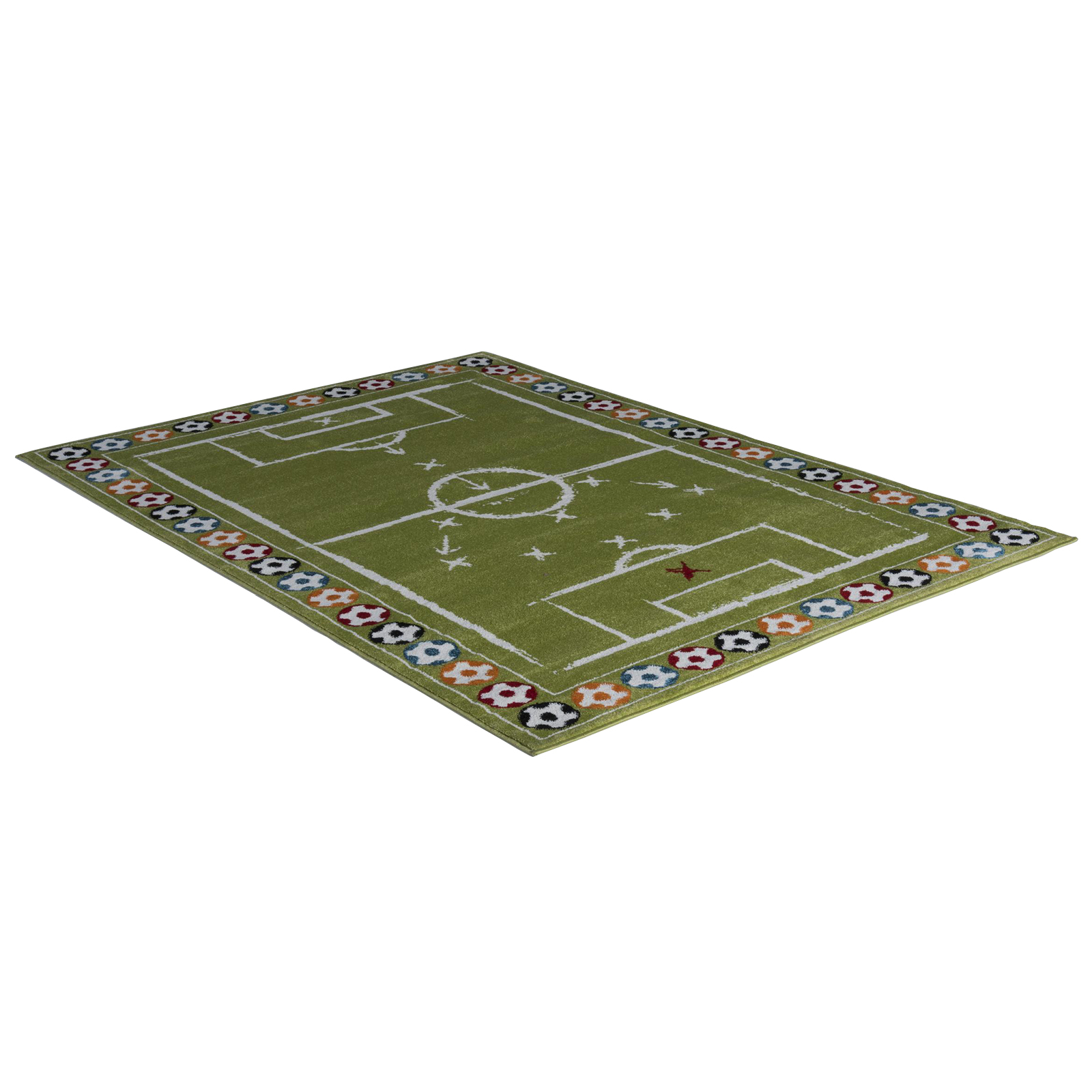 Kinderteppich - Fußball - grün - 160x230 cm