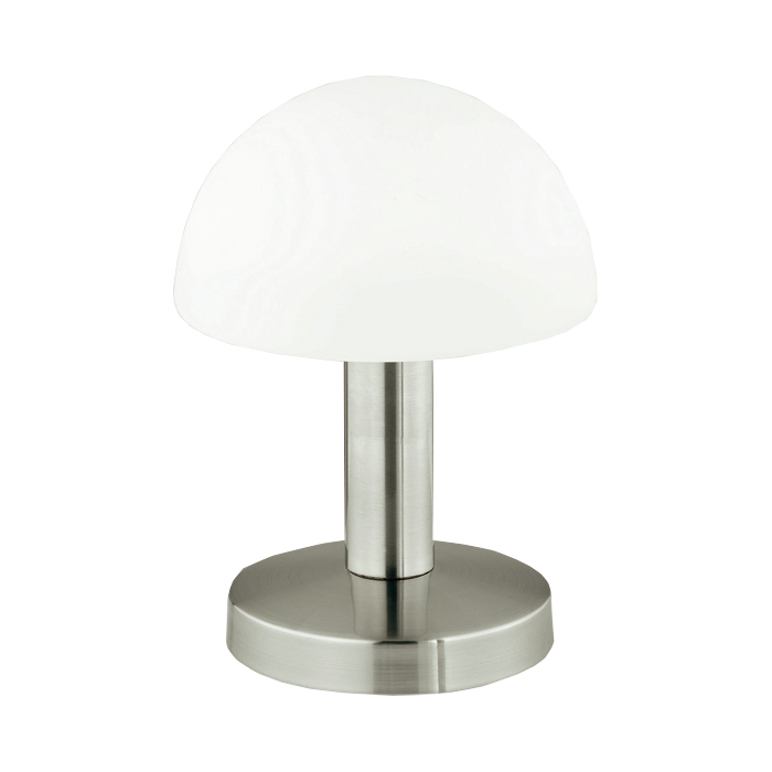 Tischlampe - Touch-Dimmer - Nickel-weiß - Glas