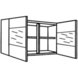 Hängeschrank - graphit - Glastüren - 100x64 cm