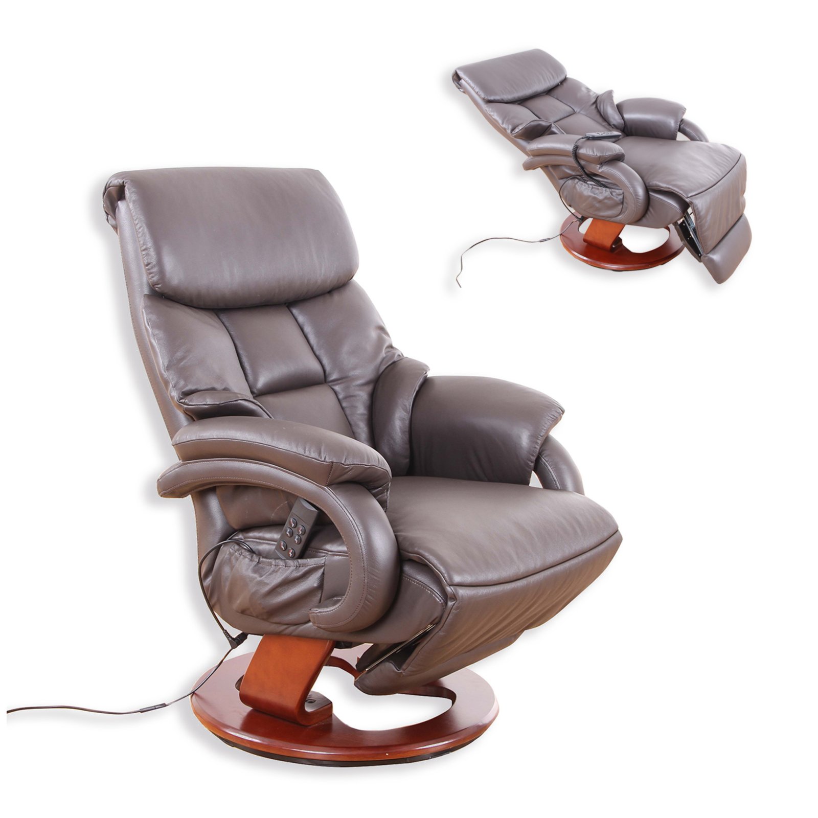 Vorschaubild von Leder-TV-Sessel - braun - Relaxfunktion Vorschaubild von Leder-TV-Sessel - braun - Relaxfunktion