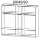 Kombi-Drehtürenschrank - alpinweiß-grau metallic - 226 cm