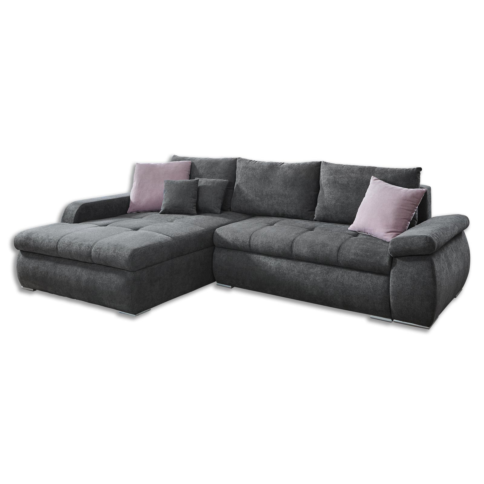 Ecksofa - grau - Liegefunktion