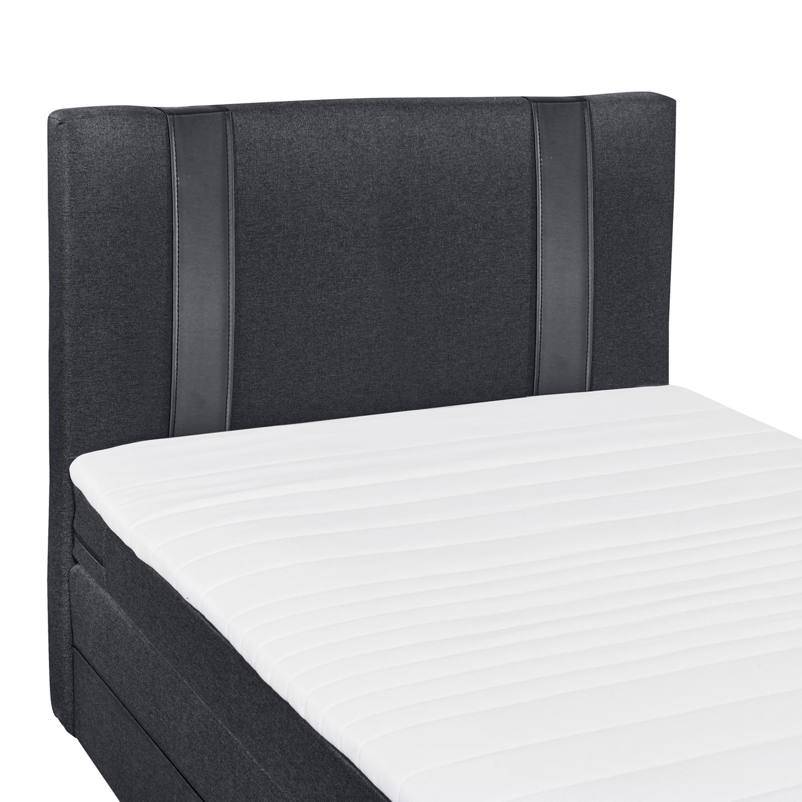 Boxspringbett - schwarz - H2 - 120x200 cm