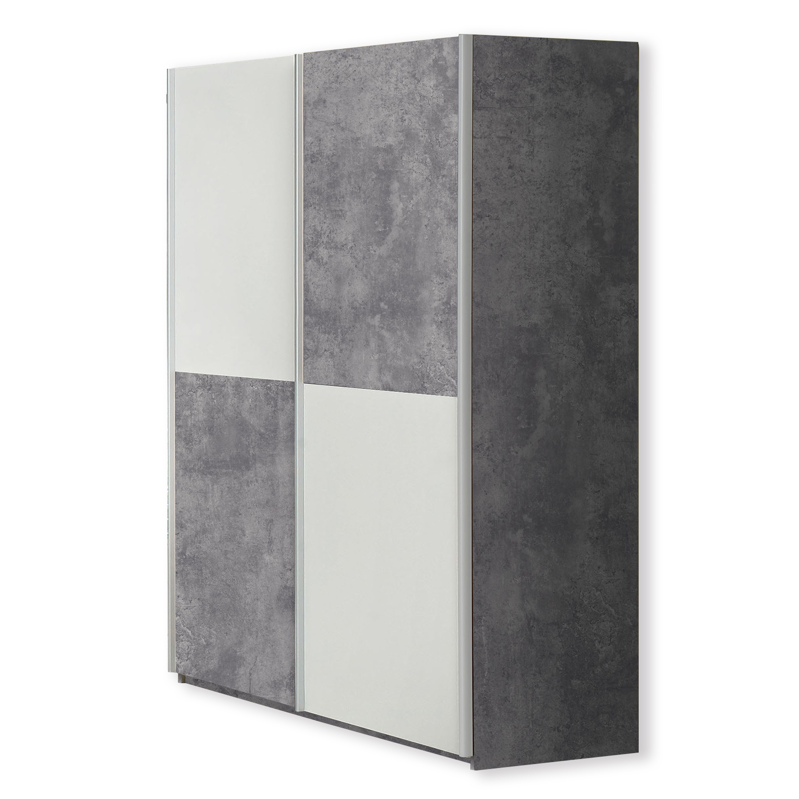 Schwebetürenschrank - Betonoptik - 120 cm