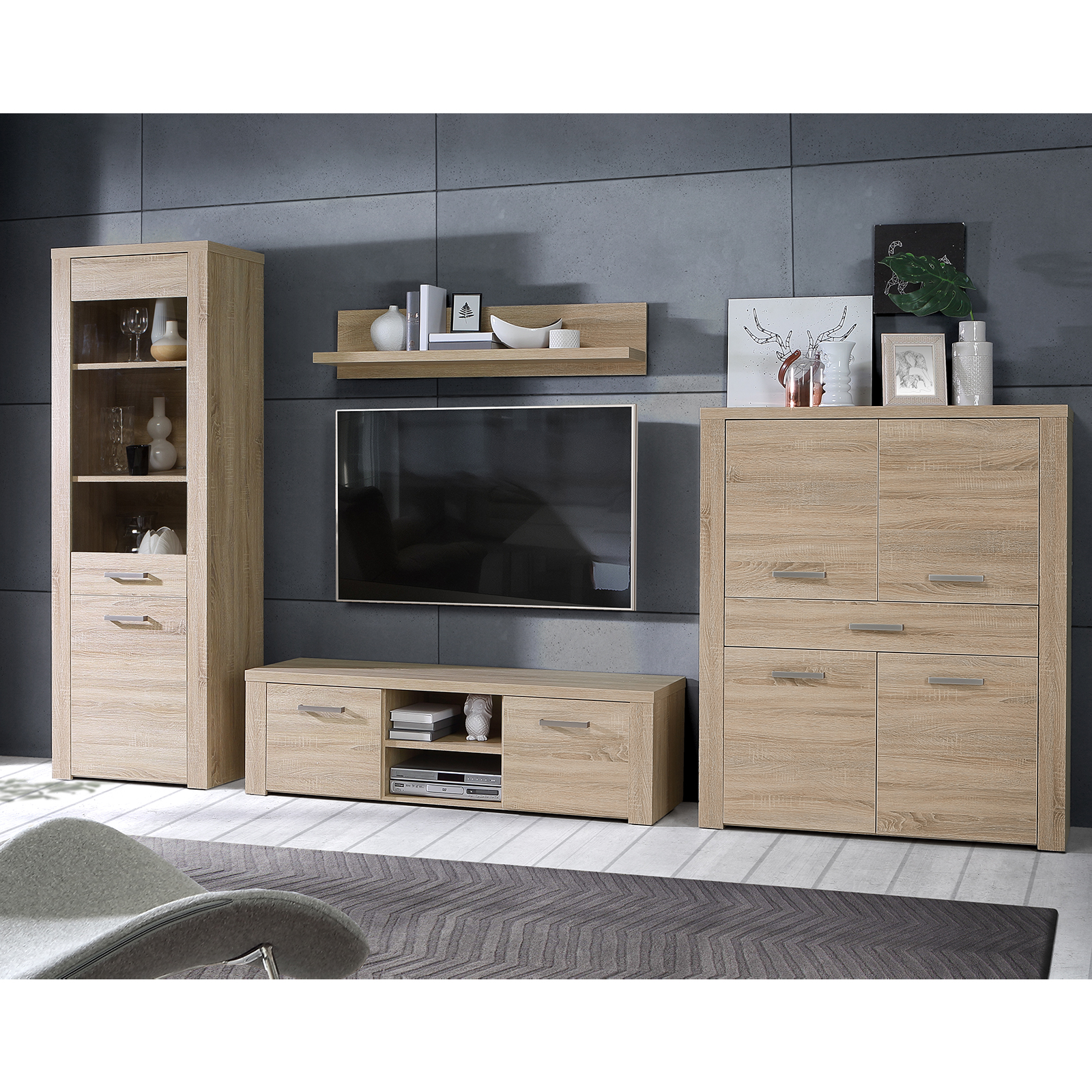 Wandboard -Sonoma Eiche - 120 cm breit